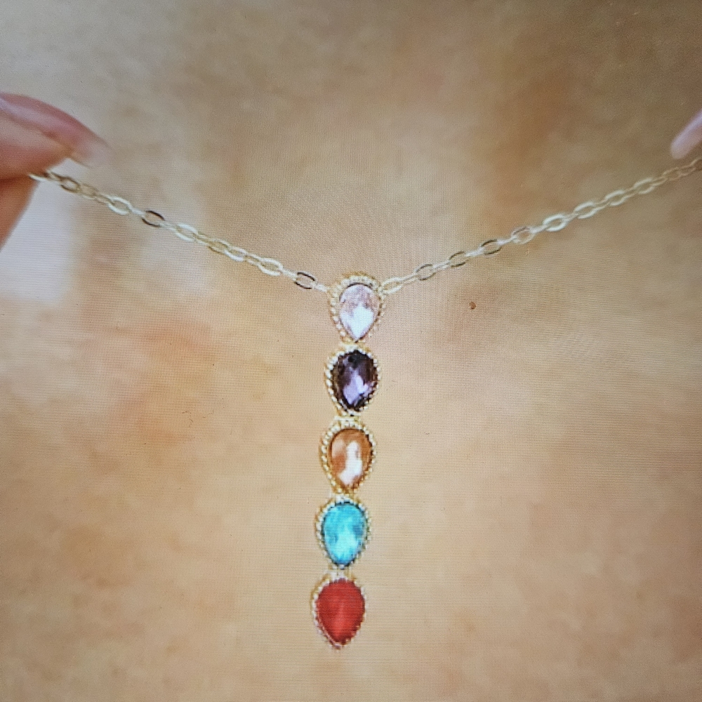 Elegant Multicolor Gemstone Necklace - Picture 3 of 7